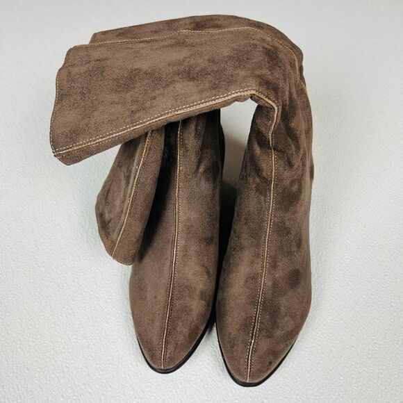 J & Elizabeth Brown Suede Short Heels Boots Size 6 New In Box - Picture 6 of 12